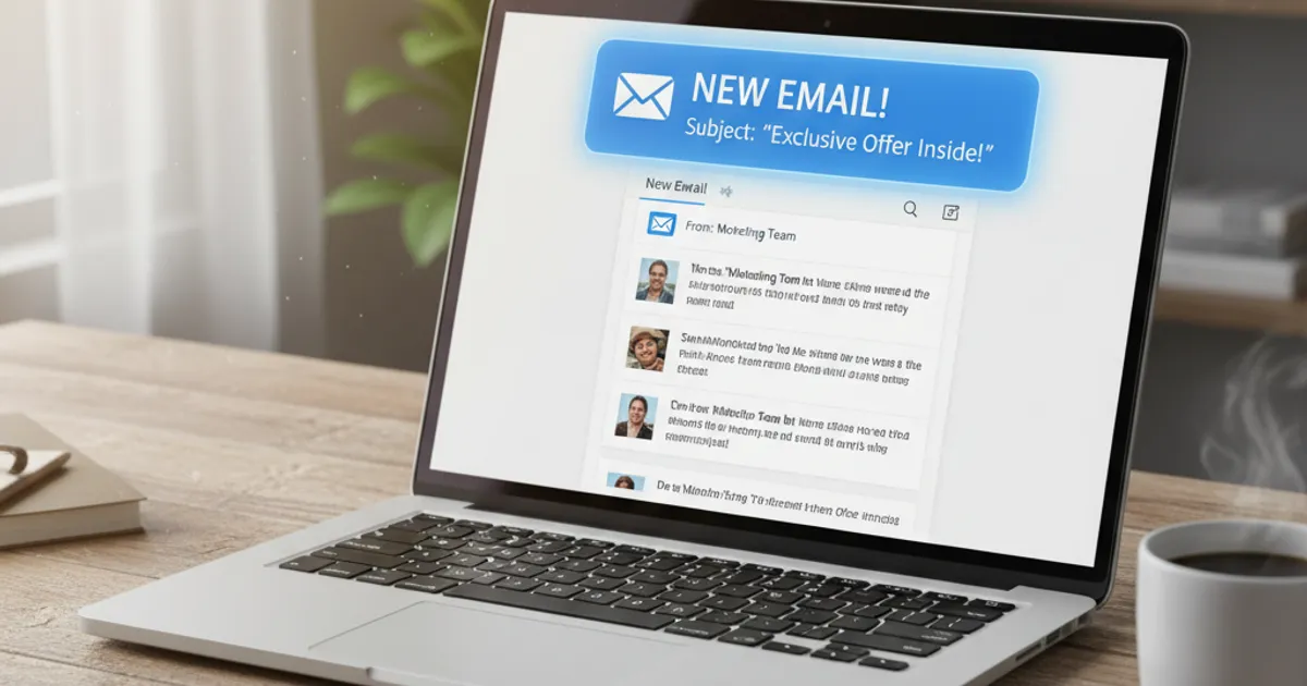 Laptop showing email inbox
