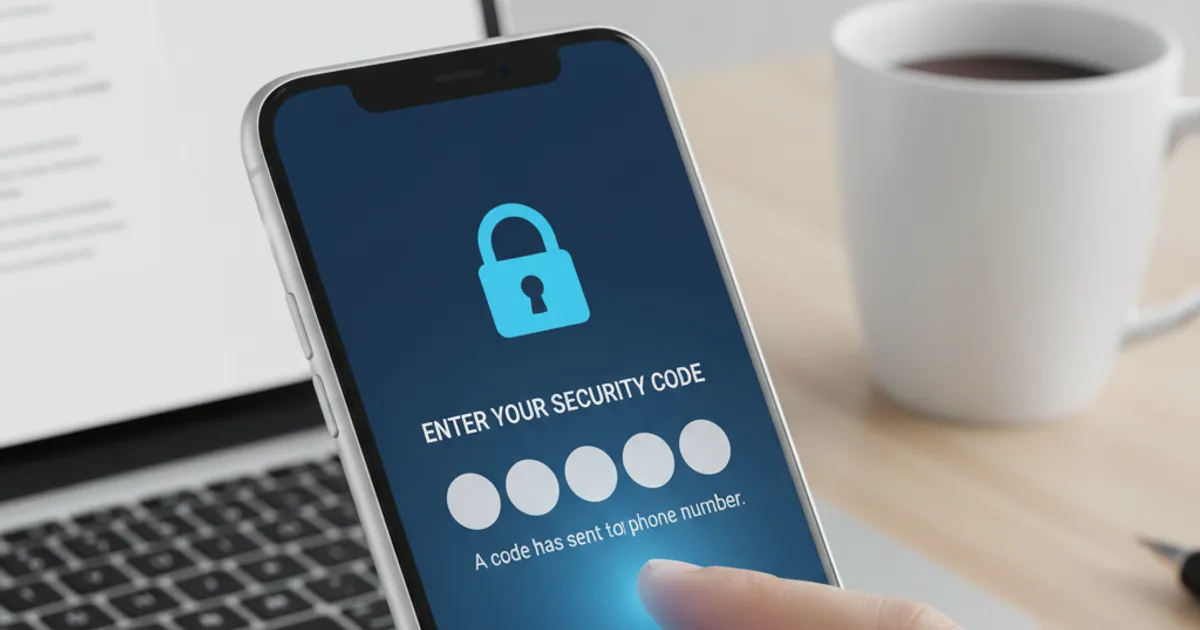 A person holding a smartphone displaying a two-factor authentication code