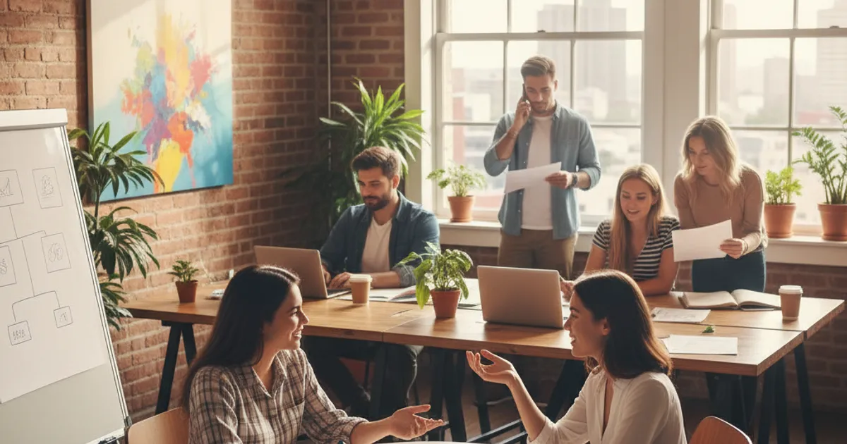 A small team working together in a modest office, representing the small businesses this guide is written for